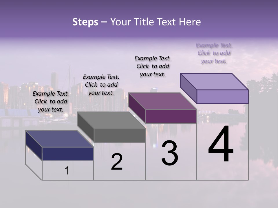 Marina Morning Night Ocean Office Park Port Reflection Clouds Cloudscape Skyscrapers PowerPoint Template