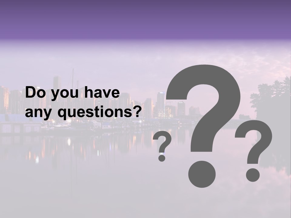 Marina Morning Night Ocean Office Park Port Reflection Clouds Cloudscape Skyscrapers PowerPoint Template