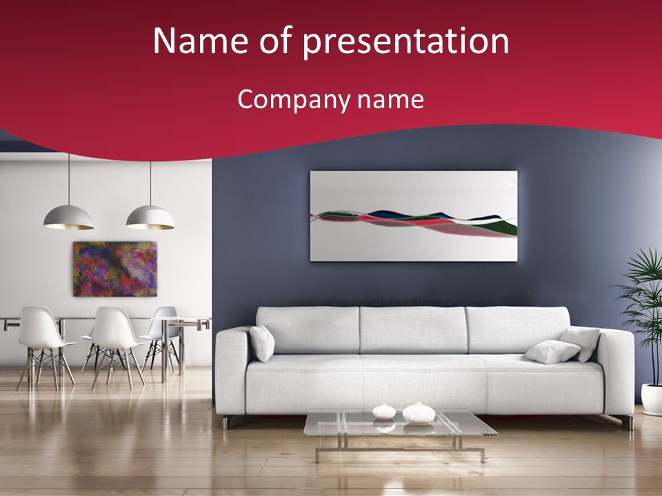 Tappeto Living Room Architettura PowerPoint Template