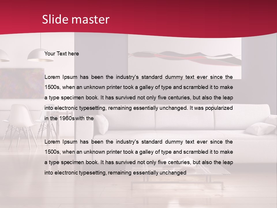 Tappeto Living Room Architettura PowerPoint Template