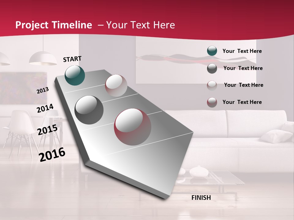 Tappeto Living Room Architettura PowerPoint Template