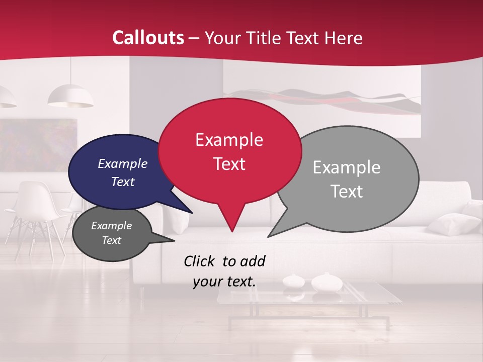 Tappeto Living Room Architettura PowerPoint Template