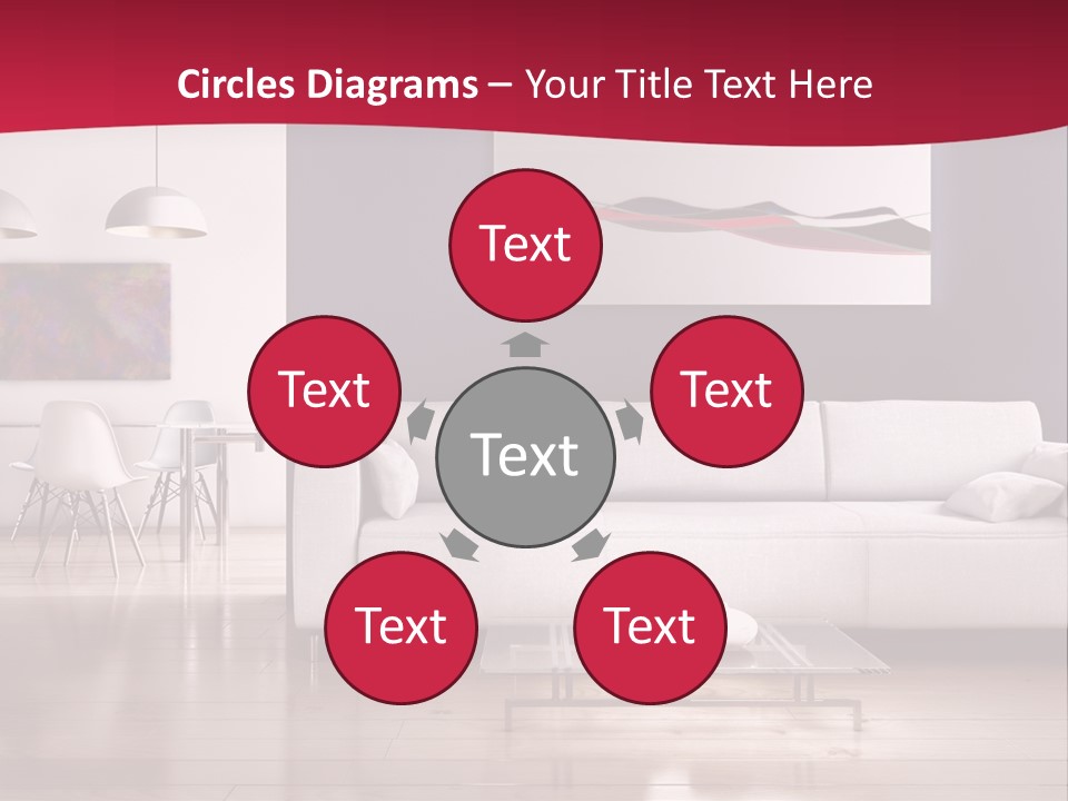 Tappeto Living Room Architettura PowerPoint Template