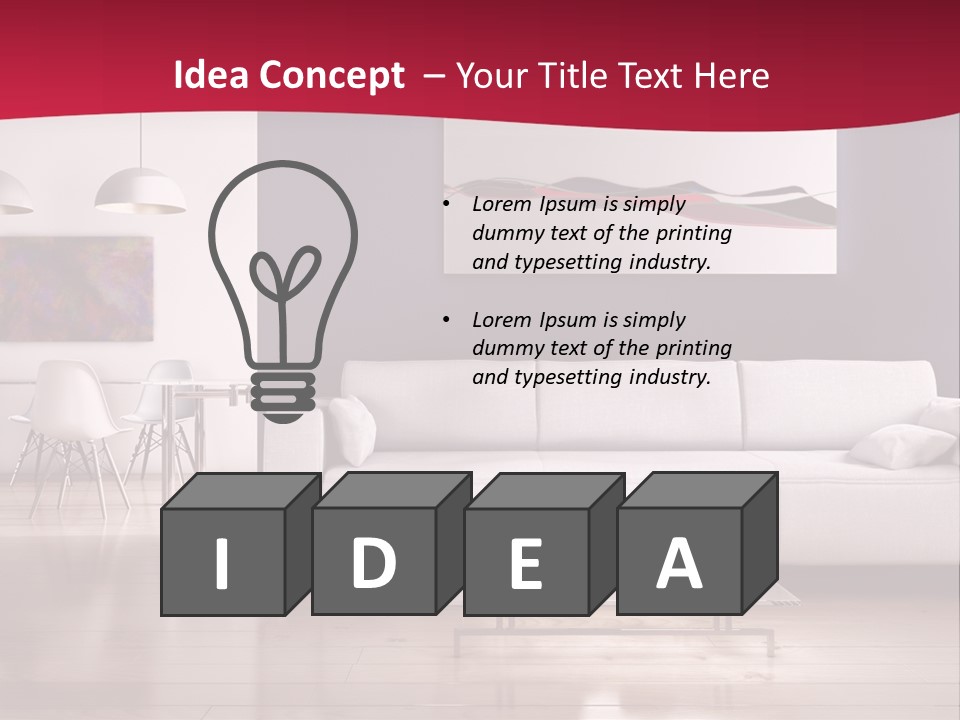 Tappeto Living Room Architettura PowerPoint Template