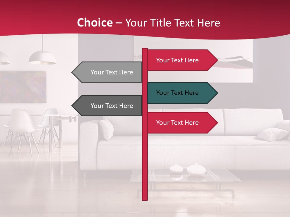 Tappeto Living Room Architettura PowerPoint Template