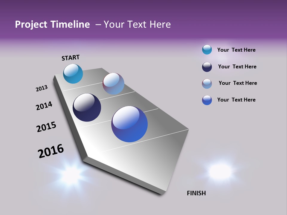 Glowing Four Beam PowerPoint Template