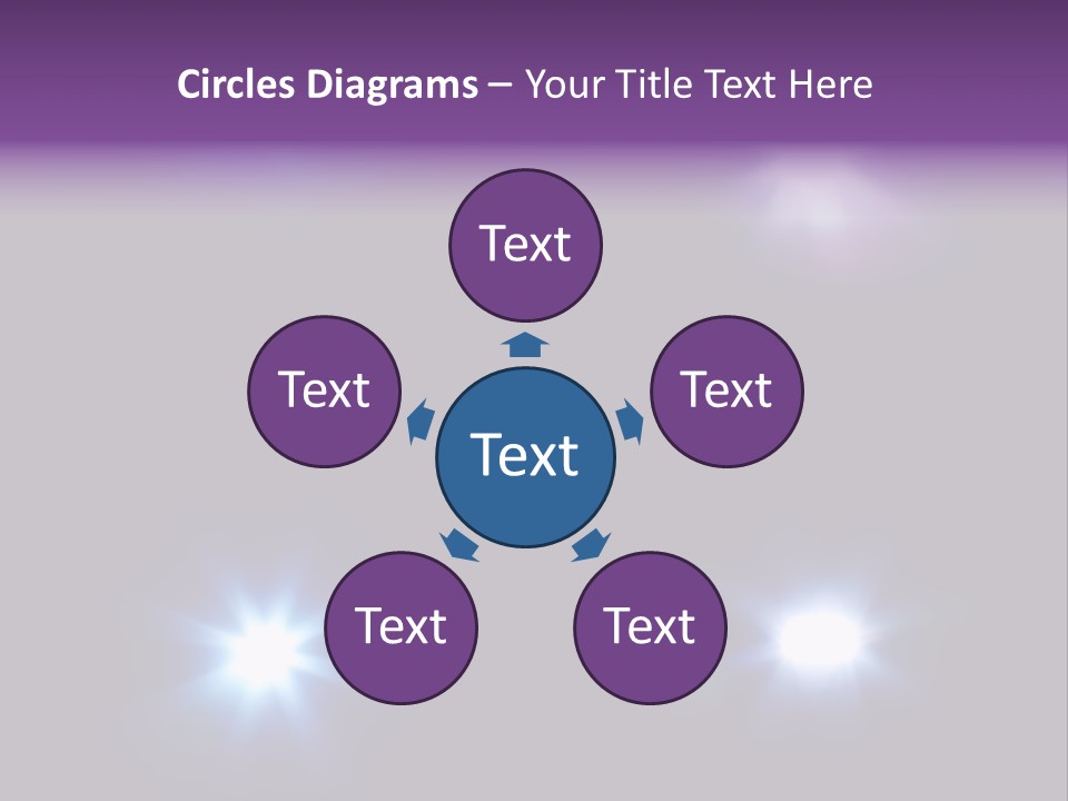 Glowing Four Beam PowerPoint Template