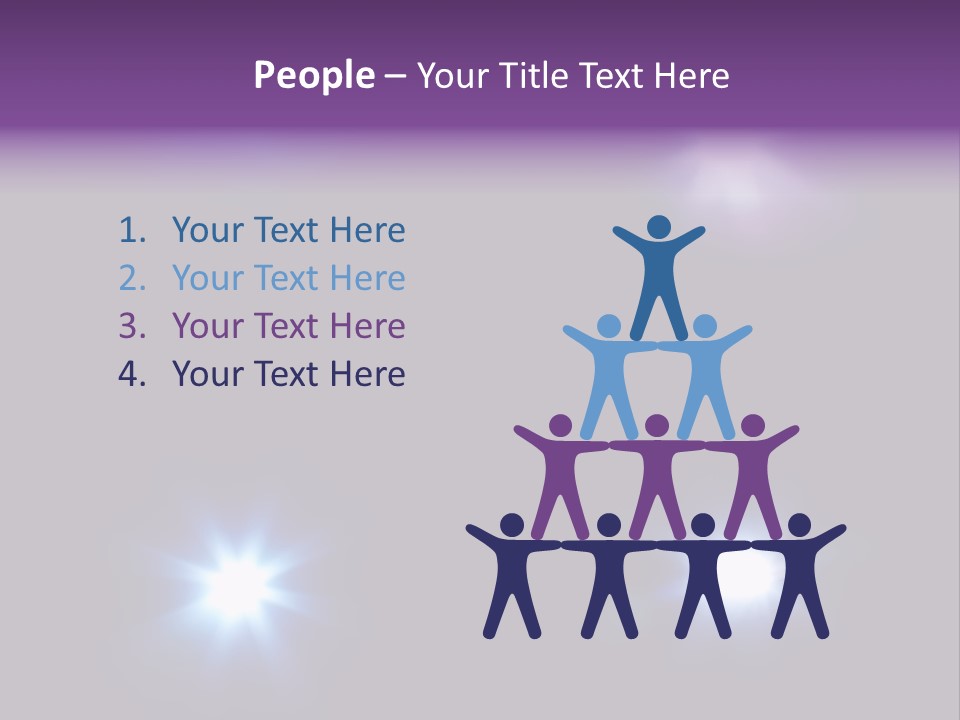 Glowing Four Beam PowerPoint Template