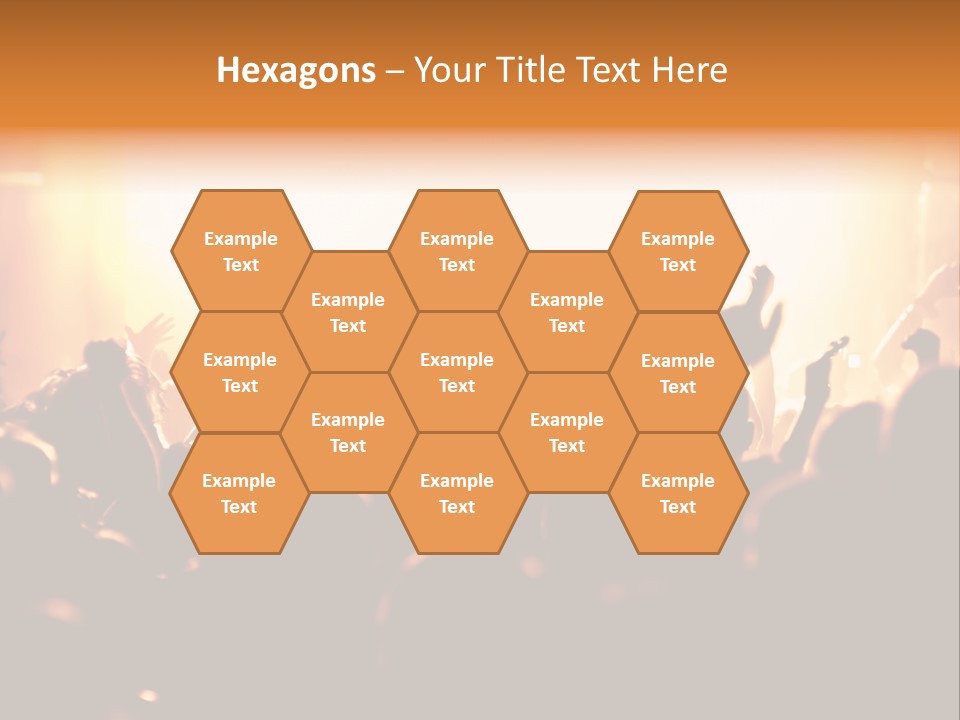 Leuchtend Menschenmenge Feier PowerPoint Template