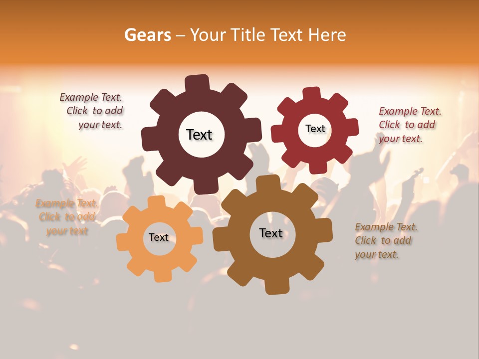 Leuchtend Menschenmenge Feier PowerPoint Template