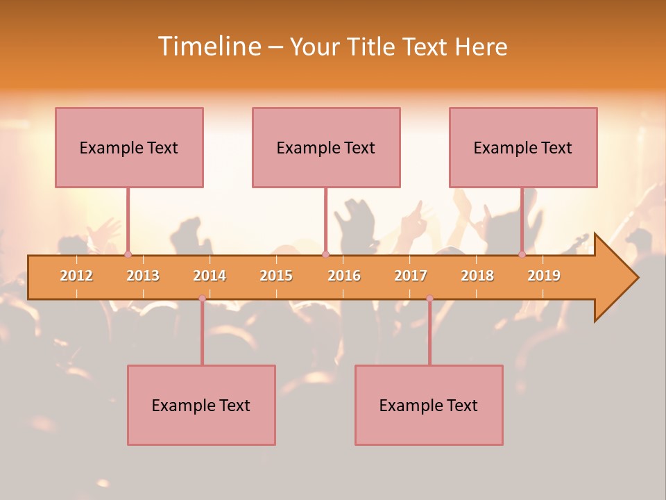 Leuchtend Menschenmenge Feier PowerPoint Template