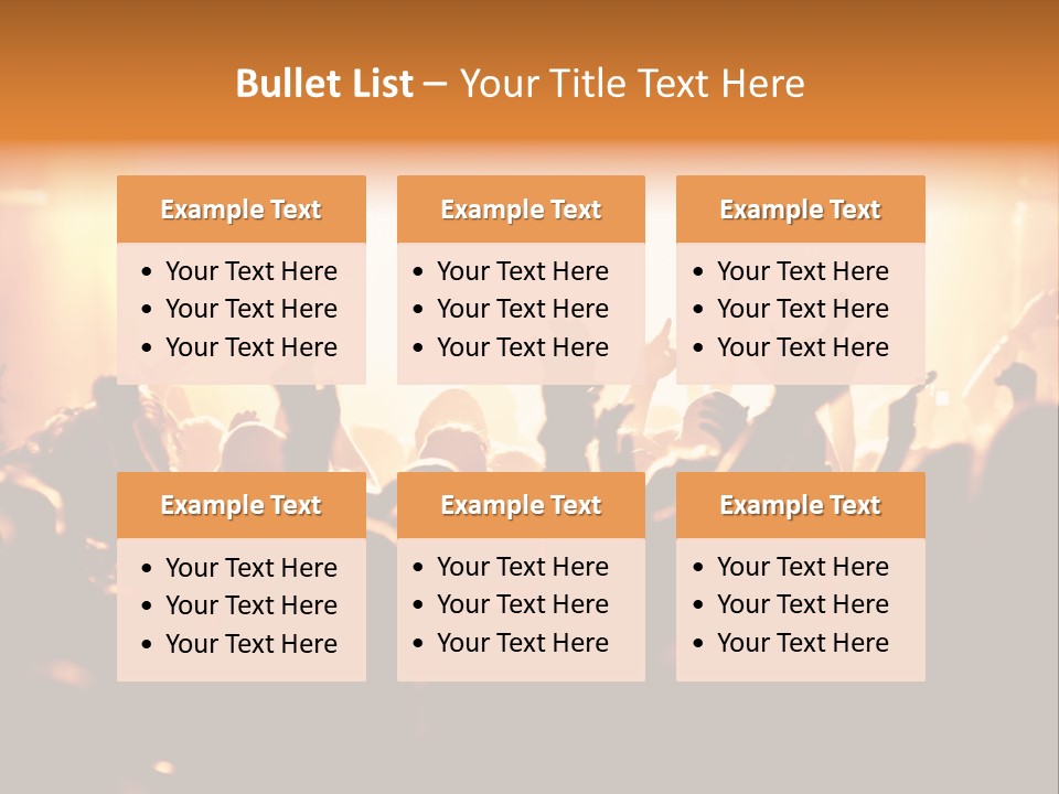 Leuchtend Menschenmenge Feier PowerPoint Template