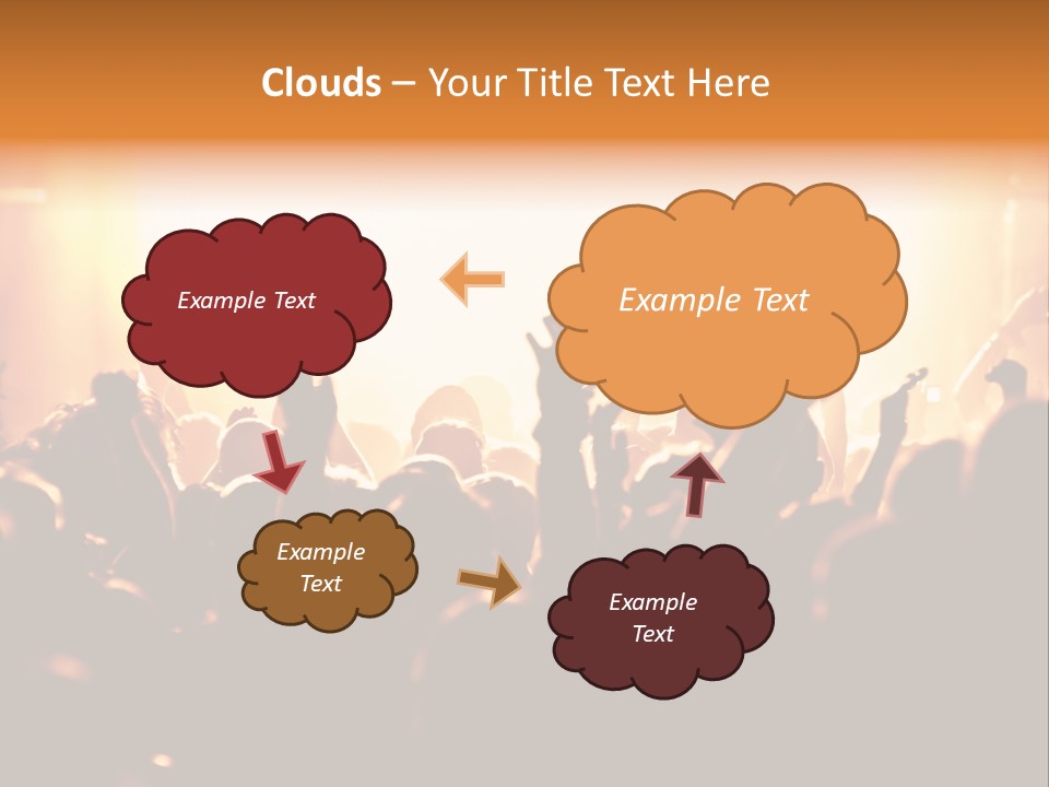 Leuchtend Menschenmenge Feier PowerPoint Template