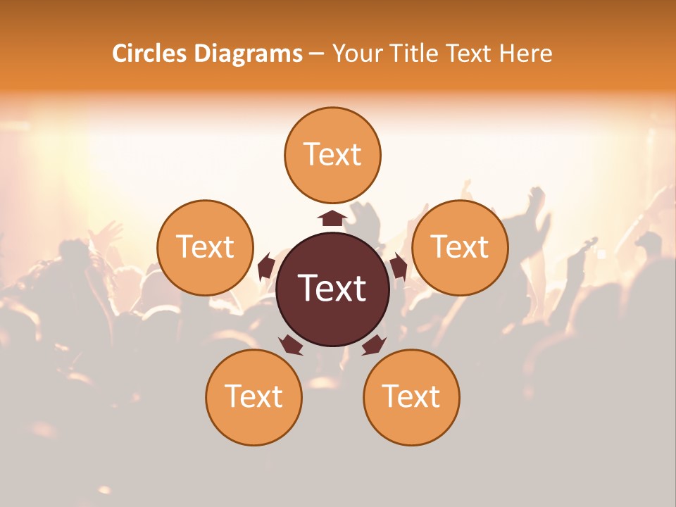 Leuchtend Menschenmenge Feier PowerPoint Template