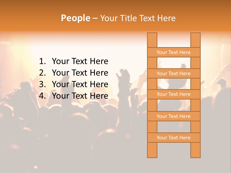Leuchtend Menschenmenge Feier PowerPoint Template