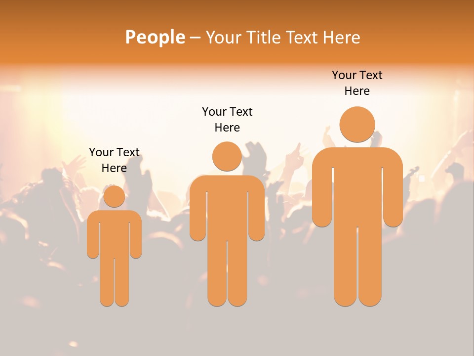 Leuchtend Menschenmenge Feier PowerPoint Template