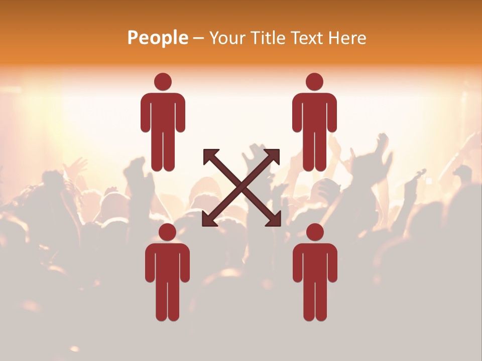 Leuchtend Menschenmenge Feier PowerPoint Template