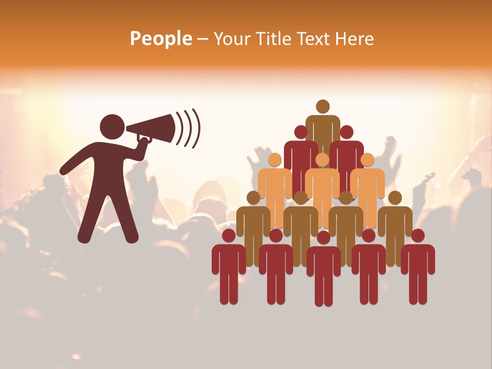 Leuchtend Menschenmenge Feier PowerPoint Template