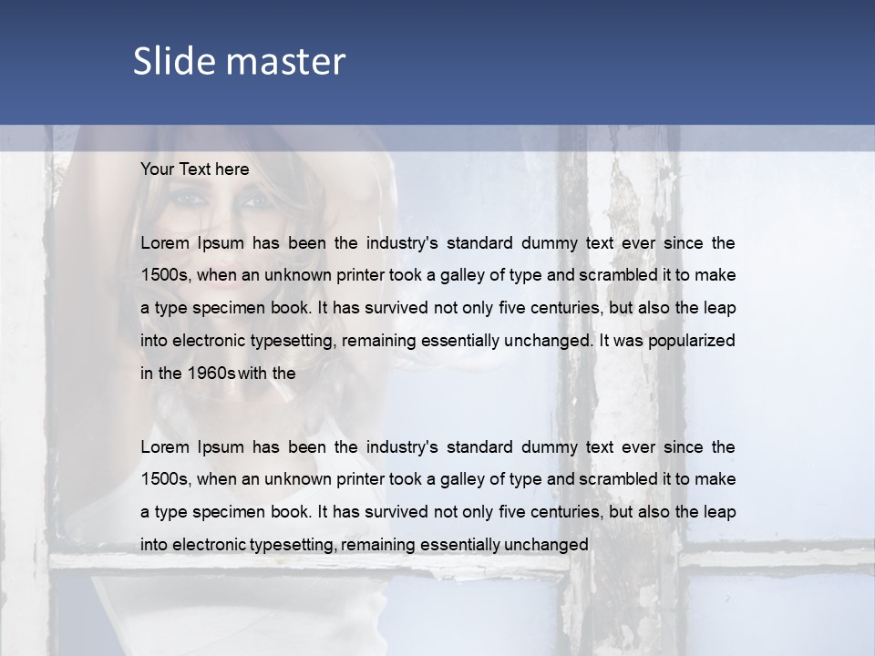 Lady Blue People PowerPoint Template