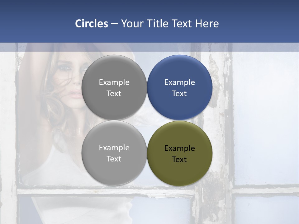Lady Blue People PowerPoint Template
