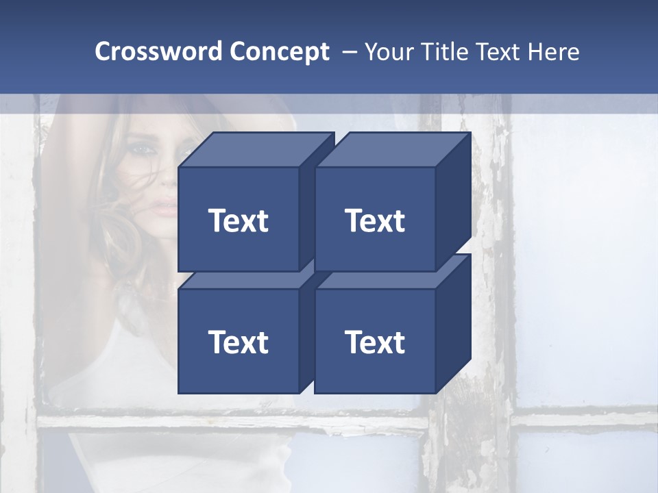 Lady Blue People PowerPoint Template