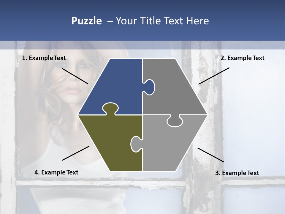 Lady Blue People PowerPoint Template