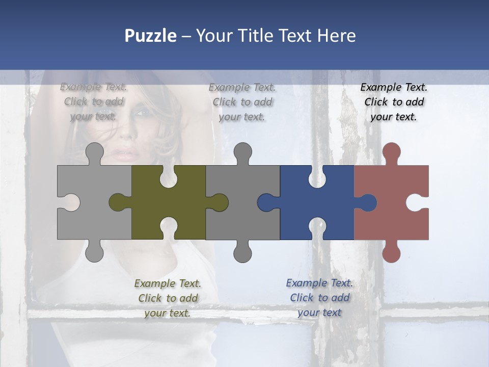 Lady Blue People PowerPoint Template