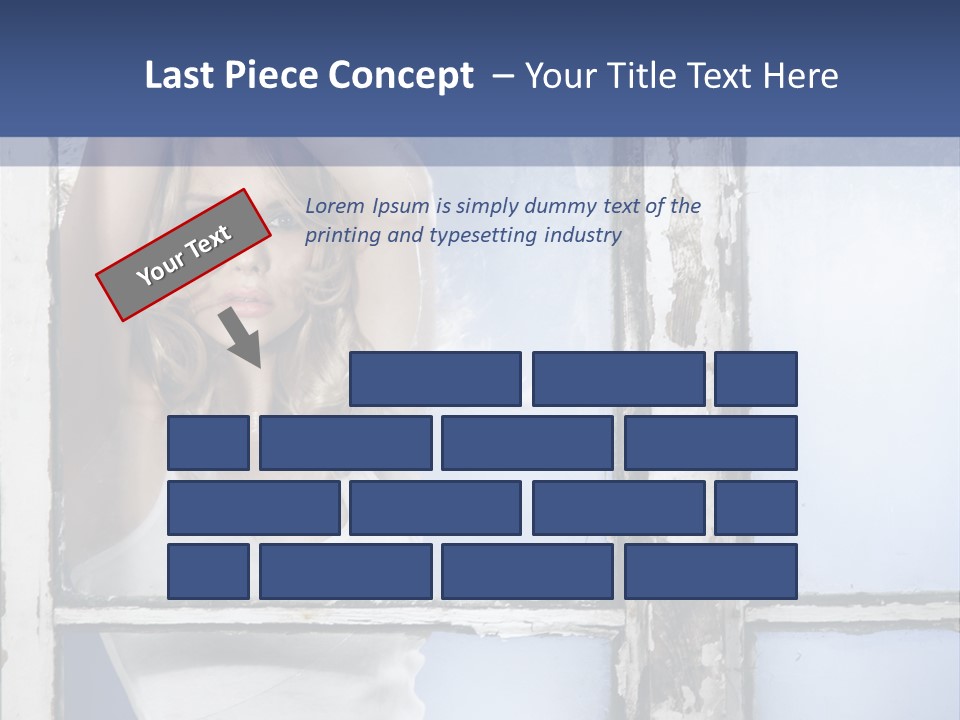 Lady Blue People PowerPoint Template