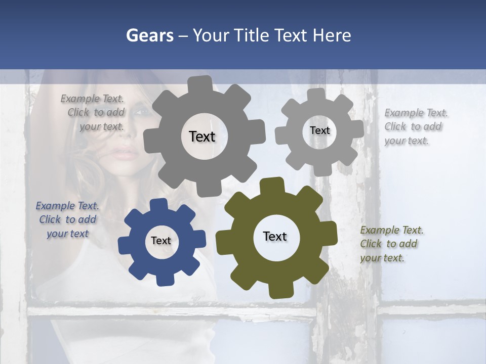 Lady Blue People PowerPoint Template