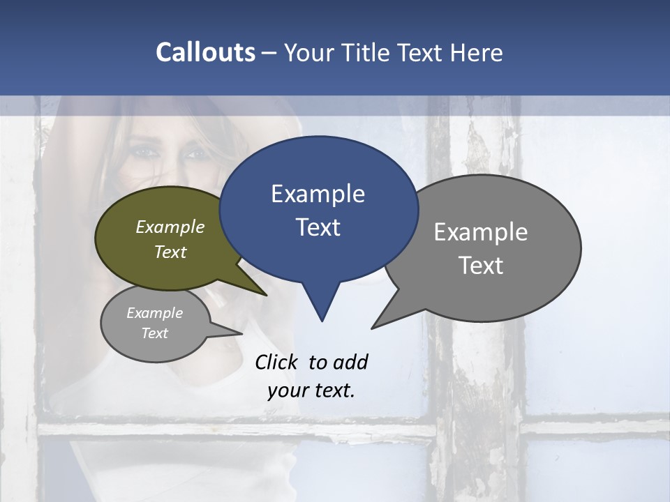 Lady Blue People PowerPoint Template