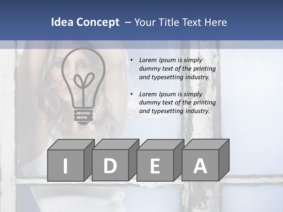Lady Blue People PowerPoint Template