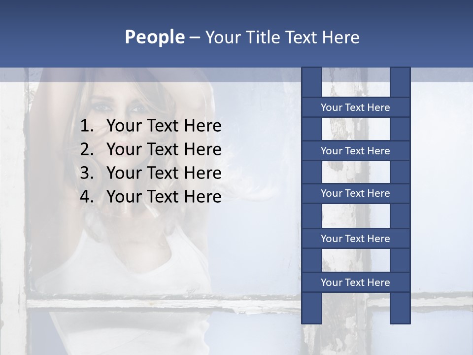 Lady Blue People PowerPoint Template