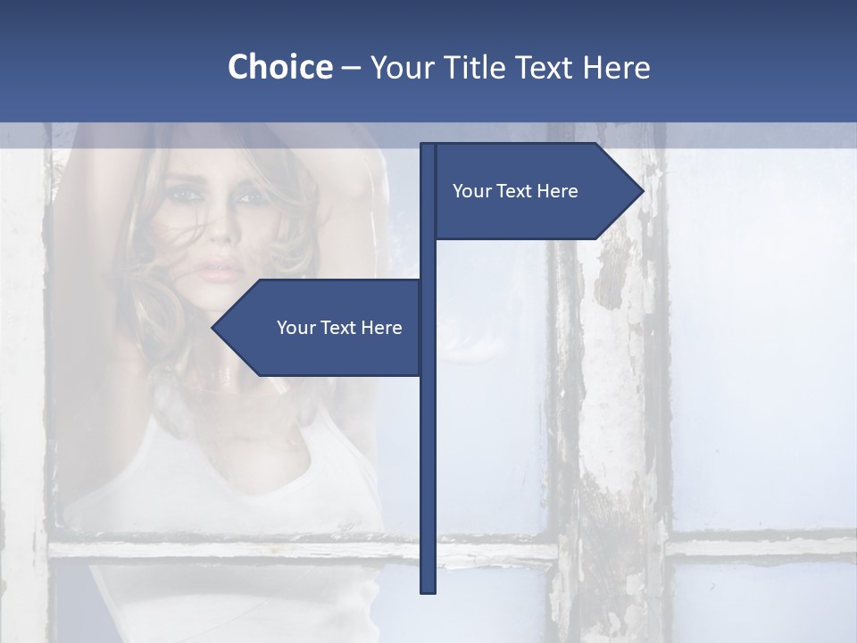 Lady Blue People PowerPoint Template