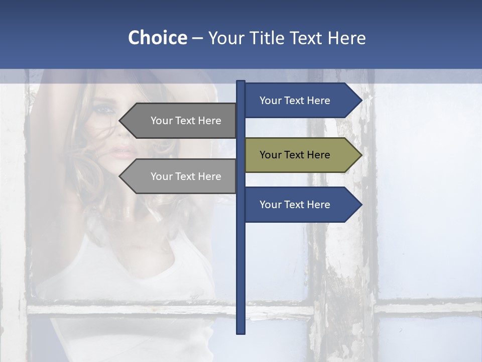 Lady Blue People PowerPoint Template