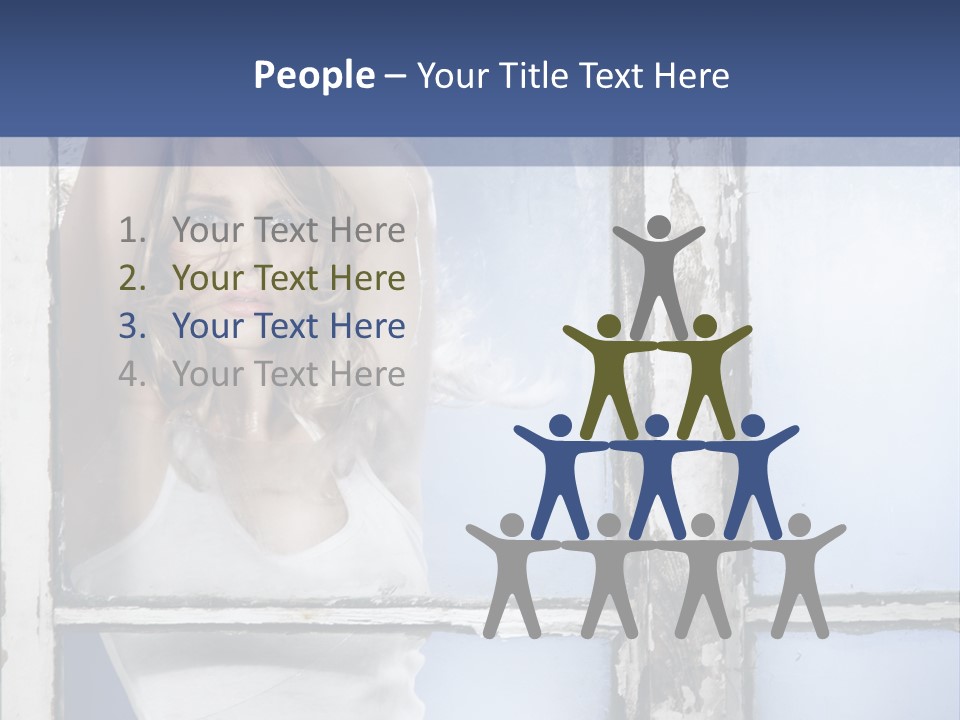 Lady Blue People PowerPoint Template