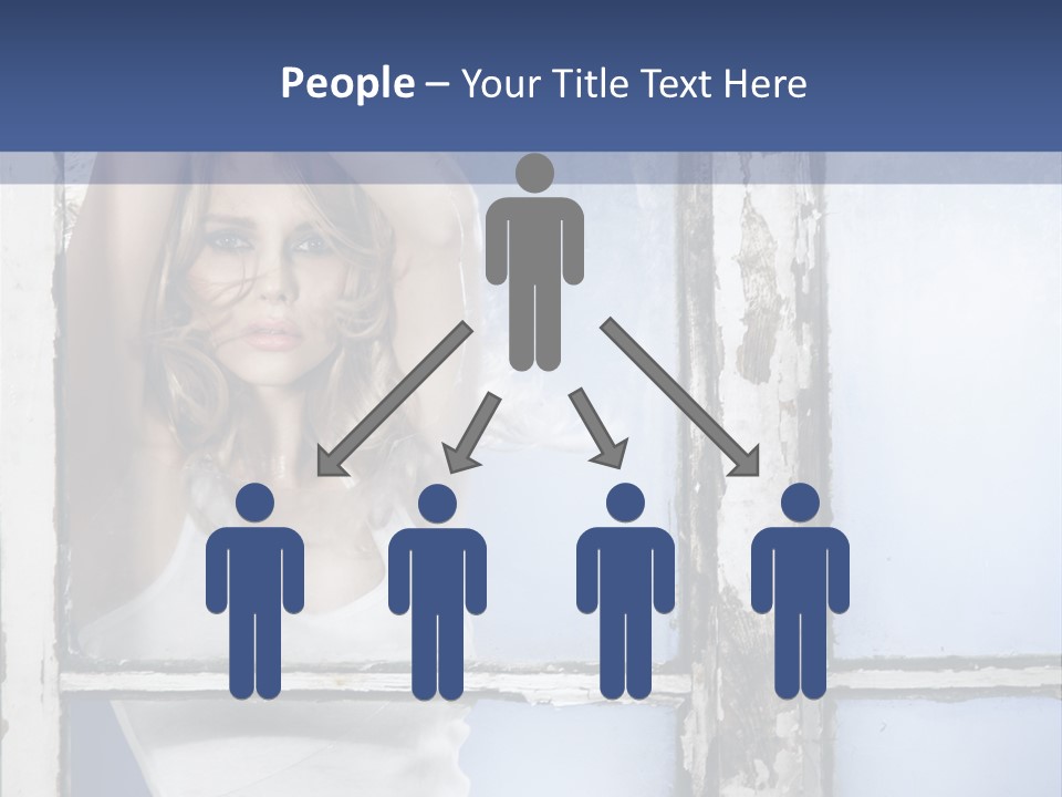 Lady Blue People PowerPoint Template