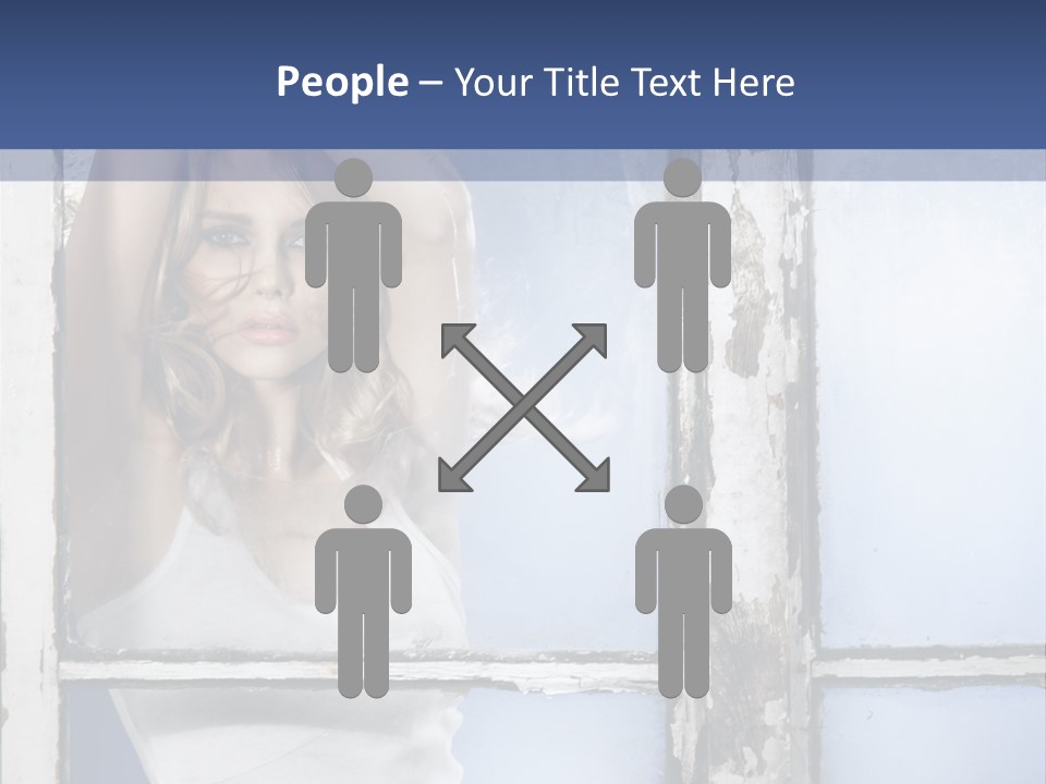 Lady Blue People PowerPoint Template