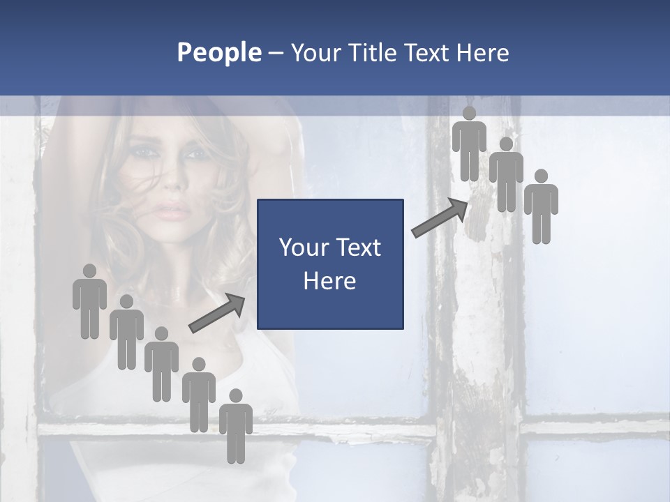 Lady Blue People PowerPoint Template