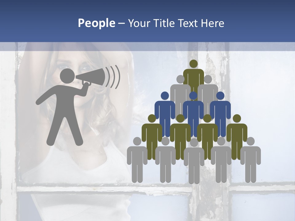 Lady Blue People PowerPoint Template