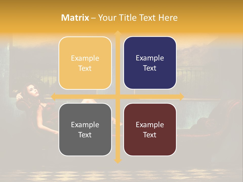 Woman Full Body Shot Sofa PowerPoint Template