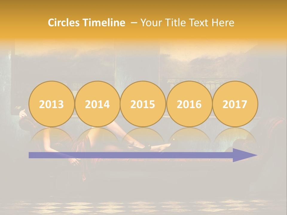 Woman Full Body Shot Sofa PowerPoint Template