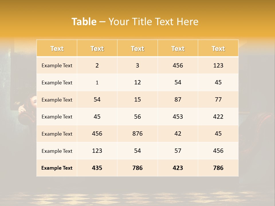 Woman Full Body Shot Sofa PowerPoint Template