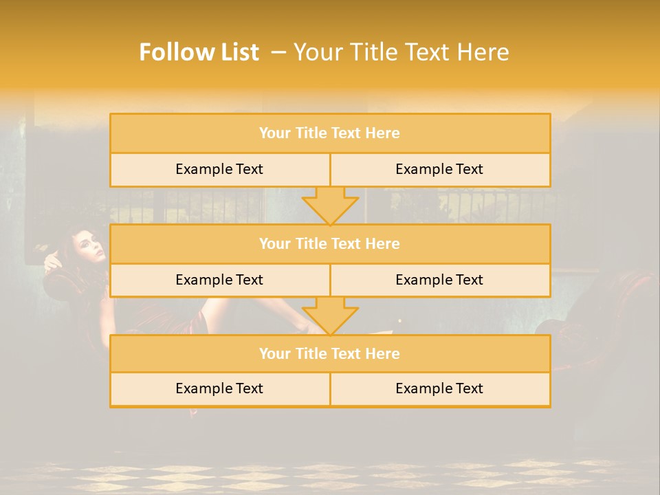Woman Full Body Shot Sofa PowerPoint Template