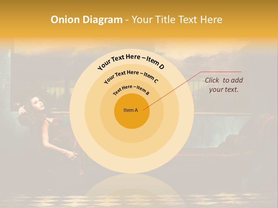 Woman Full Body Shot Sofa PowerPoint Template