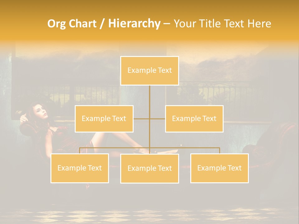 Woman Full Body Shot Sofa PowerPoint Template