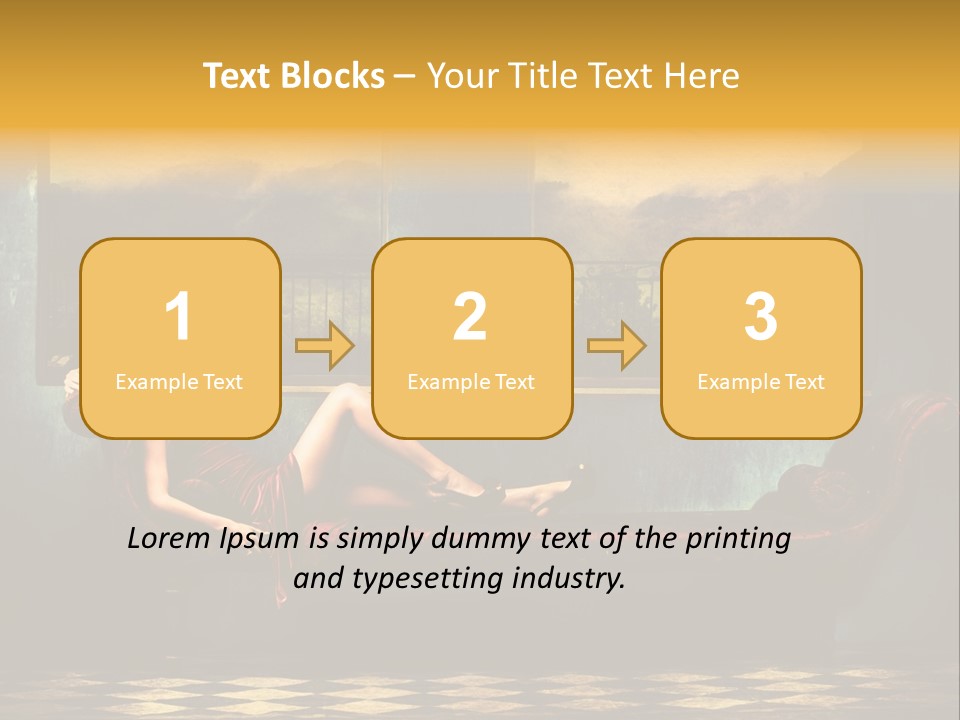 Woman Full Body Shot Sofa PowerPoint Template