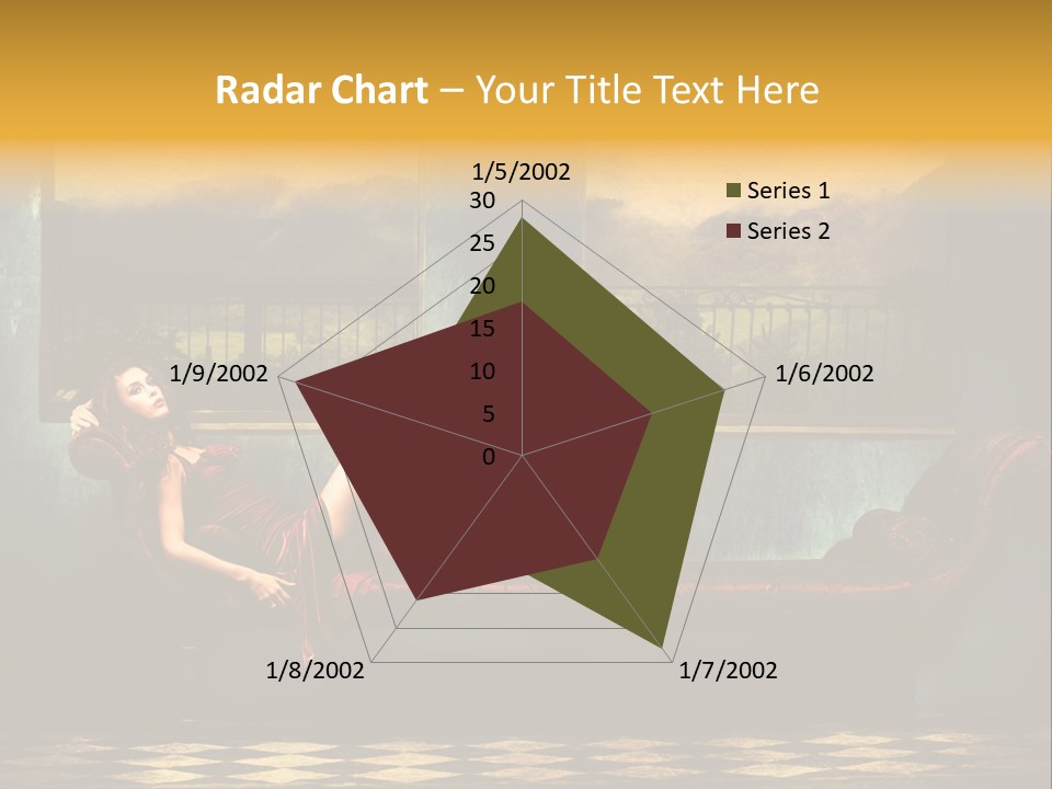 Woman Full Body Shot Sofa PowerPoint Template