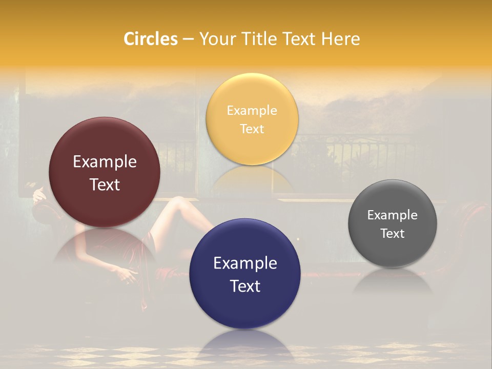 Woman Full Body Shot Sofa PowerPoint Template