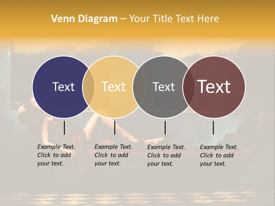 Woman Full Body Shot Sofa PowerPoint Template