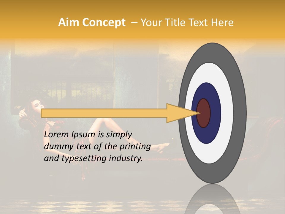 Woman Full Body Shot Sofa PowerPoint Template